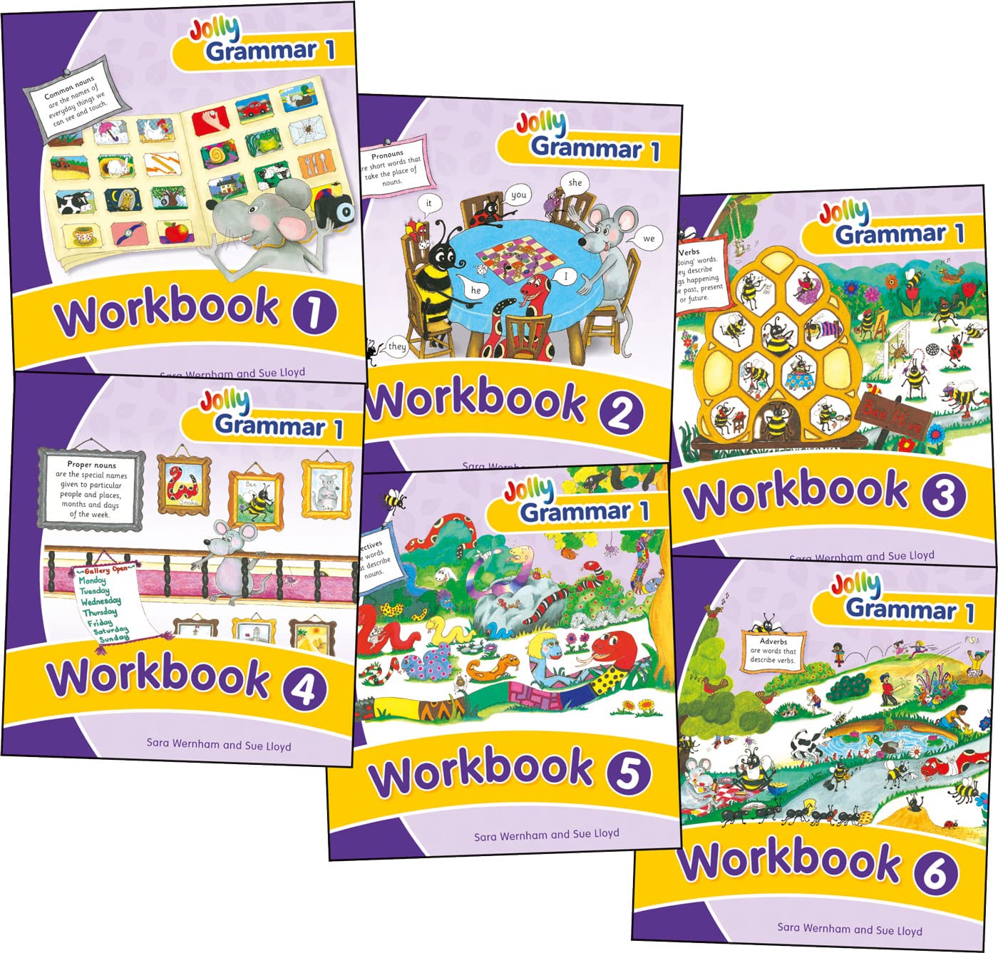Jolly Grammar 1 & 2 Big Book ジョリーフォニックス Grammar 1 Workbooks 1-6: In Precursive Letters (British English